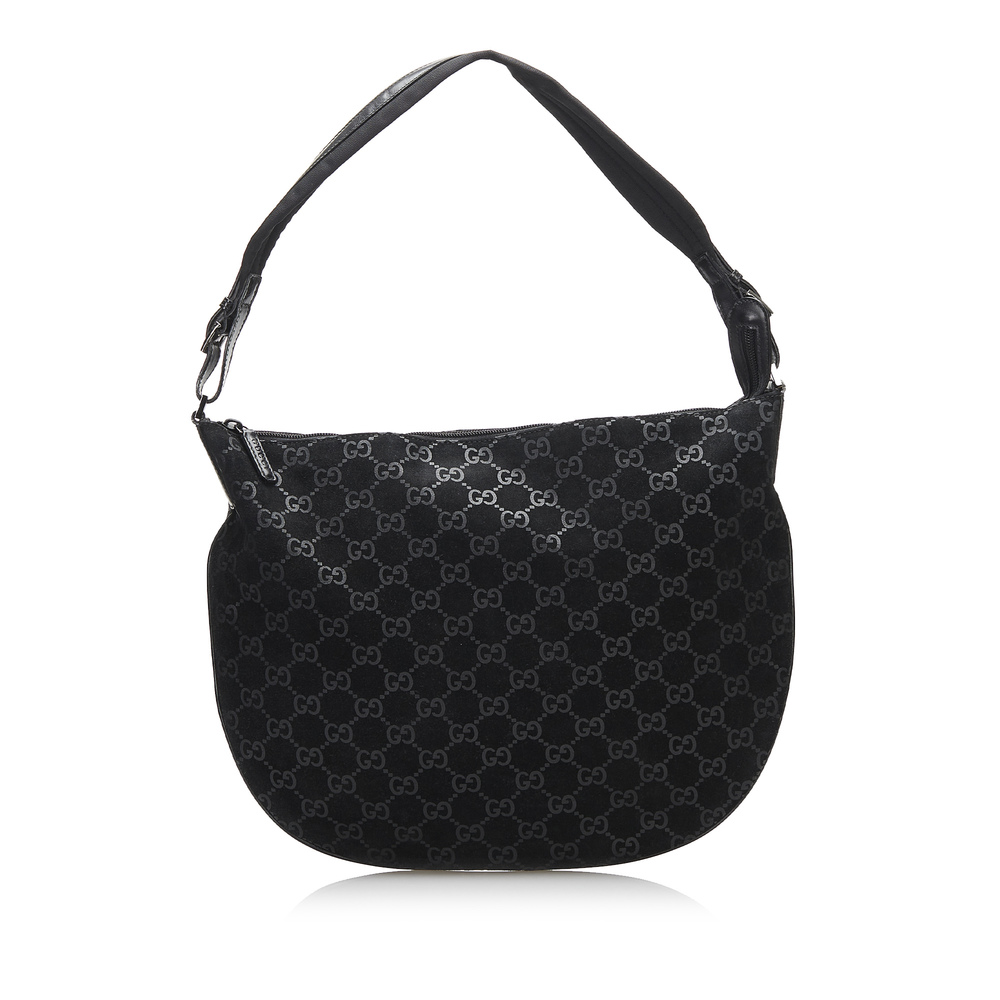 GUCCI GG Suede Hobo Hobo Bag